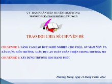 TRƯỜNG MN PHƯƠNG TRUNG II CHIA SẺ BỒI DƯỠNG CHUYÊN ĐỀ HÈ 2022