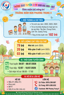 THÔNG BÁO TUYỂN SINH NĂM HỌC 2026 - 2027