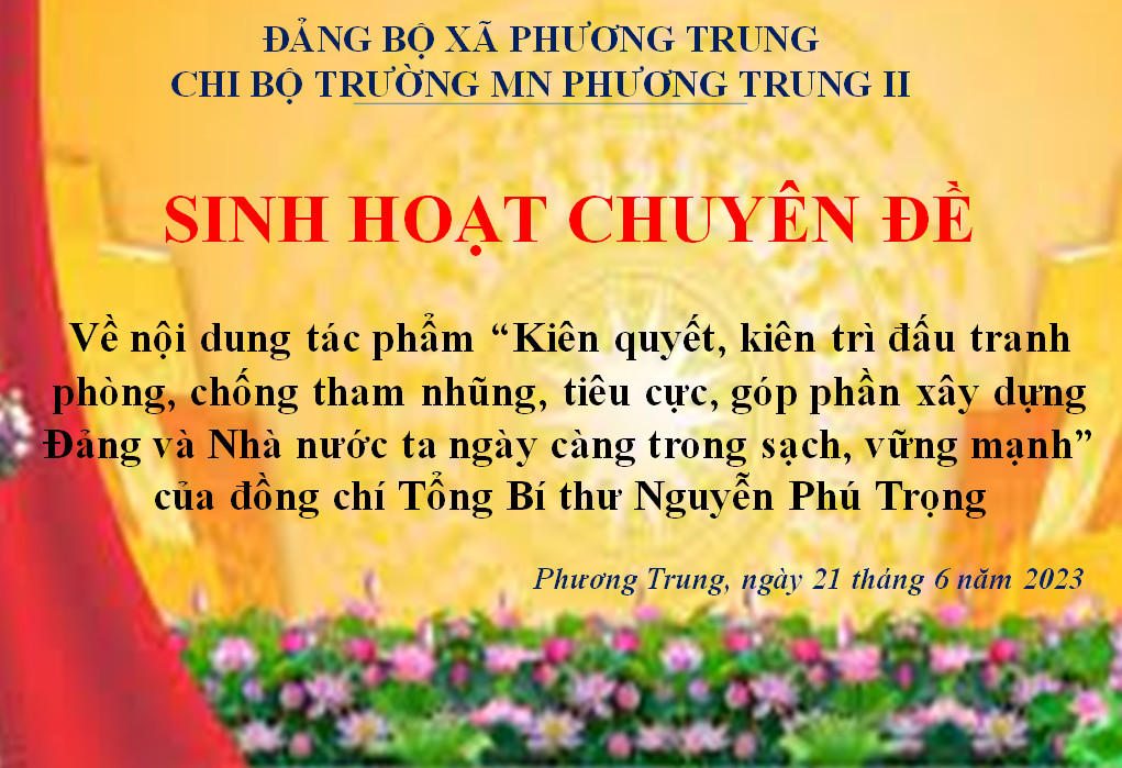 CHI BỘ TRƯỜNG MN PHƯƠNG TRUNG II SINH HOẠT CHUYÊN ĐỀ.