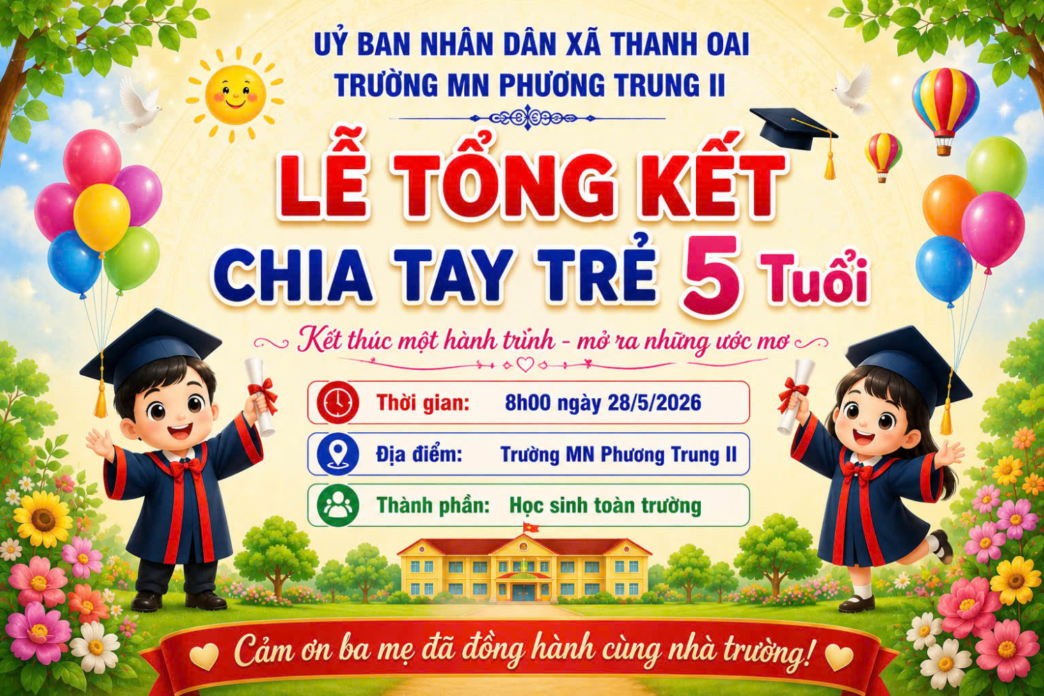 LỄ TỔNG KẾT NĂM HỌC & CHIA TAY TRẺ 5 TUỔI
